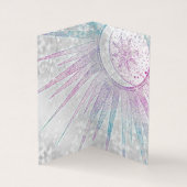 Elegantes Sonnenmond Mandala Silver Design Visitenkarten (Innenseite)