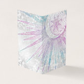 Elegantes Sonnenmond Mandala Silver Design Visitenkarten (Vorderseite)