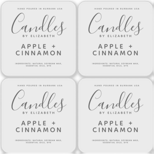 Elegantes Soy Candle Clear Product Label (Vorderseite)