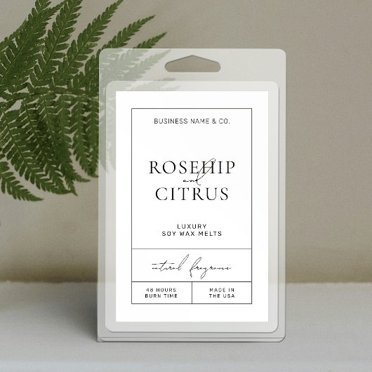 Elegantes Soy Wax Candle Modern Rectangle Label Lebensmitteletikett