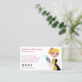 Elegantes Sozialmedienreinigungssystem mit rosa Sc Visitenkarte (Stehend Vorderseite)