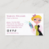 Elegantes Sozialmedienreinigungssystem mit rosa Sc Visitenkarte (Vorderseite)