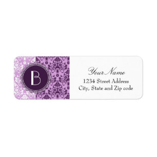 Elegantes Spalte-Damast-Muster mit Monogramm