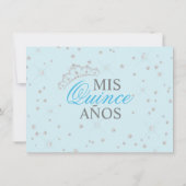 Elegantes Spanisch Quinceañera Mis Quince Blue Einladung (Rückseite)