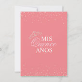Elegantes Spanisch Quinceañera Mis Quince Pink Inv Einladung (Rückseite)