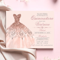 Elegantes Spanisch Quinceañera Mis Quince Pink Ros