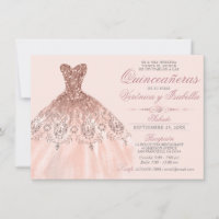 Elegantes Spanisch Quinceañera Quince Pink Rose Tw