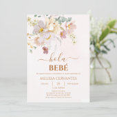 Elegantes Spanisches Baby-Duschmädchen Einladung (Stehend Vorderseite)