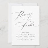 Elegantes spanisches Calligraphy-Script Save-the-D Einladung (Vorderseite)