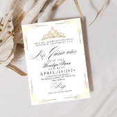 Elegantes spanisches Quinceañera Mis Quince Script Einladung