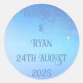 Elegantes Sparkle Design für Hochzeitsaufkleber Runder Aufkleber (Vorderseite)