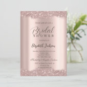 Elegantes Sparkle Frame Rose Gold Brautparty Einladung (Stehend Vorderseite)