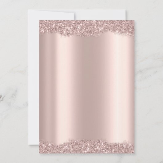 Elegantes Sparkle Frame Rose Gold Brautparty Einladung (Rückseite)