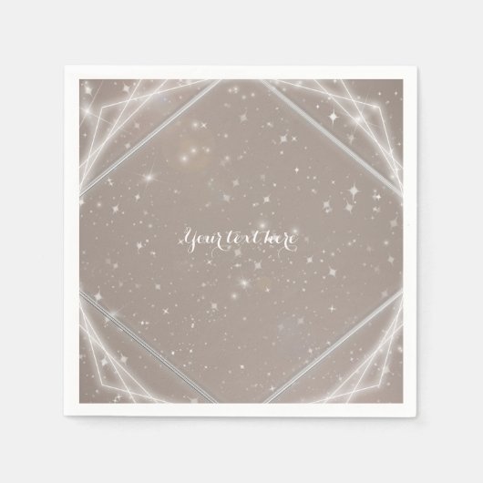 Elegantes Sparkle Modern Geometric Glam Party Serviette (Vorderseite)