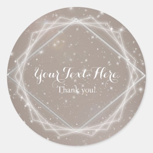 Elegantes Sparkle Modernes geometrisches Gastgesch Runder Aufkleber (Vorderseite)
