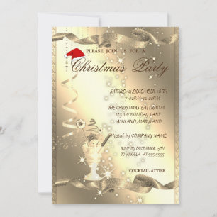 Elegantes, Sparkle, Weihnachtsfest im Unternehmen, Einladung