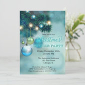 Elegantes Sparkling Lights Weihnachtsabend Party Einladung (Stehend Vorderseite)