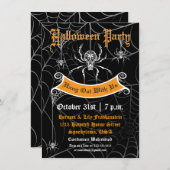 Elegantes Spider Halloween-Party Einladung (Vorne/Hinten)