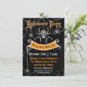 Elegantes Spider Halloween-Party Einladung (Stehend Vorderseite)