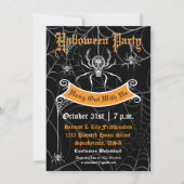Elegantes Spider Halloween-Party Einladung (Vorderseite)
