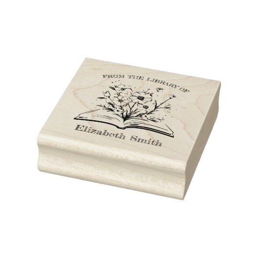 Elegantes, spielerisches Buch, das aus der Bibliot Gummistempel (Stempel)