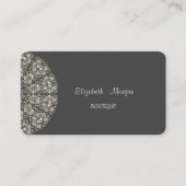 Elegantes Spitze Grau Gold Visitenkarte (Vorderseite)