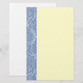 Elegantes Spitzen- Blau Briefpapier (Vorne/Hinten)