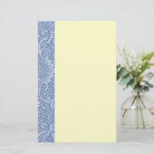 Elegantes Spitzen- Blau Briefpapier (Stehend Vorderseite)