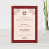 Elegantes Spitzen-Blumen-Kirchen-Hochzeitsprogramm Ankündigung (Rückseite)