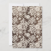 Elegantes Spitzen Dessous Dusche rustikales Holz Einladung (Rückseite)