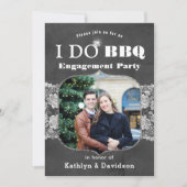 Elegantes Spitzen Foto I DO Verlobung Einladung (Vorderseite)