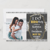 Elegantes Spitzen Foto I DO Verlobung Einladung (Vorderseite)