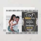 Elegantes Spitzen Foto I DO Verlobung Einladung Postkarte (Vorne/Hinten)