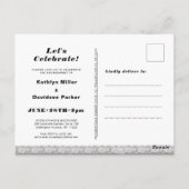 Elegantes Spitzen Foto I DO Verlobung Einladung Postkarte (Rückseite)