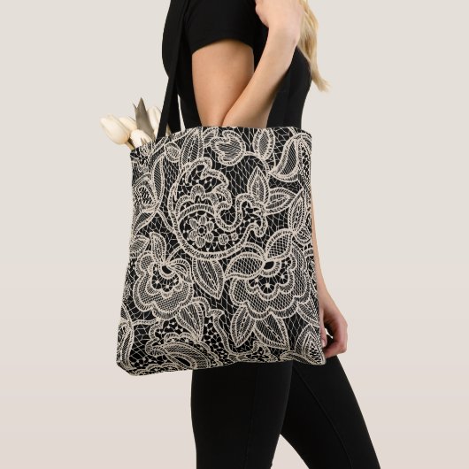 Elegantes Spitzendesign Nahtloses Muster Tasche (Von Nahem)