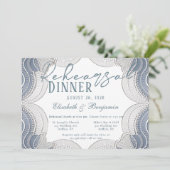 Elegantes Spitzenklassenstück in Blue Probe Abende Einladung (Stehend Vorderseite)