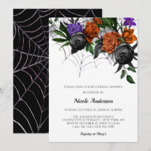 Elegantes Spooky Floral Spider Web-Brautparty