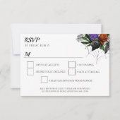Elegantes Spooky Floral Spider Web RSVP Karte (Vorderseite)