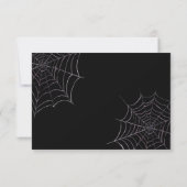 Elegantes Spooky Floral Spider Web RSVP Karte (Rückseite)