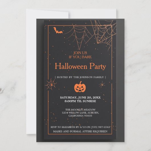 Elegantes Spooky-Halloween-Party Einladung (Vorderseite)