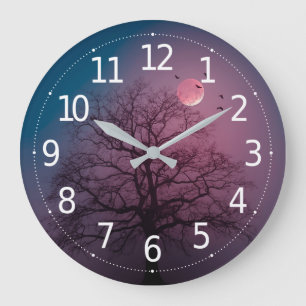 Elegantes Spooky Halloween Themenbaum Monte Artwor Große Wanduhr