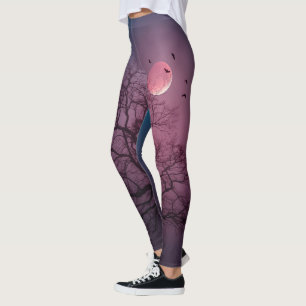 Elegantes Spooky Halloween Themenbaum Monte Artwor Leggings