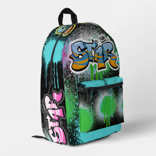 Elegantes Spray Malerei Farbenfrohe Graffiti Schwa Bedruckter Rucksack