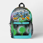 Elegantes Spray Malerei Farbenfrohe Graffiti Schwa Bedruckter Rucksack (Vorderseite)