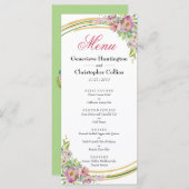 Elegantes Spring Boho Floral Gold Empfang Menü Programm (Vorne/Hinten)