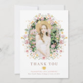 Elegantes Spring Wildblume Garden Abschluss Foto Dankeskarte (Vorderseite)