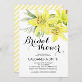 Elegantes Spring Yellow Lily Floral Brautparty Einladung (Vorne/Hinten)