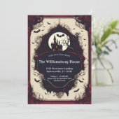 Elegantes Spuk Haus Halloween Einladung (Stehend Vorderseite)