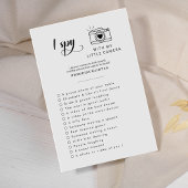 Elegantes Spy Wedding Foto Hunt Game Programm