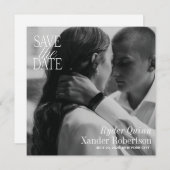 Elegantes Square Foto Save the Date (Vorne/Hinten)